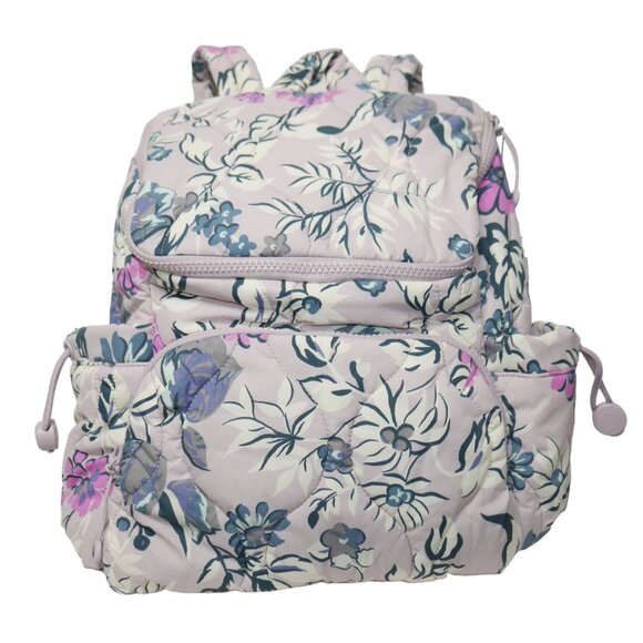 Vera Bradley Featherweight Backpack Fresh-Cut Floral Lavender Purple Travel Bag main image 9